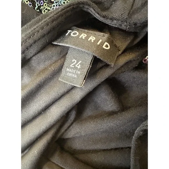 Torrid Special Occasion Black Sequin Skater Dress Black Women's Plus Size 24 - Picture 8 of 10